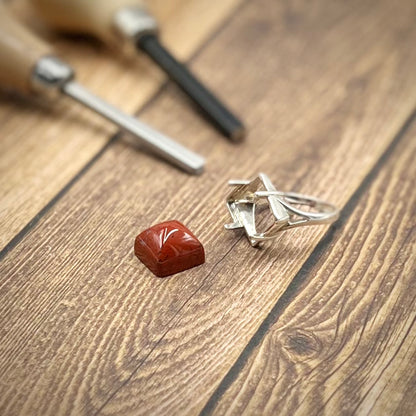 Red Jasper Sugarloaf Ring ✧ Made-to-Order