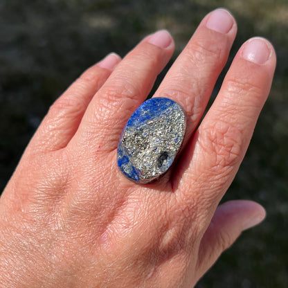 Lapis Lazuli w/natural surface Pyrite, 46.49 cts