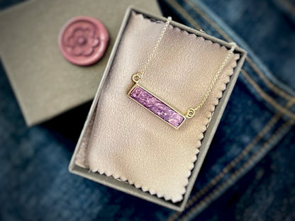 Charoite Bar Necklace