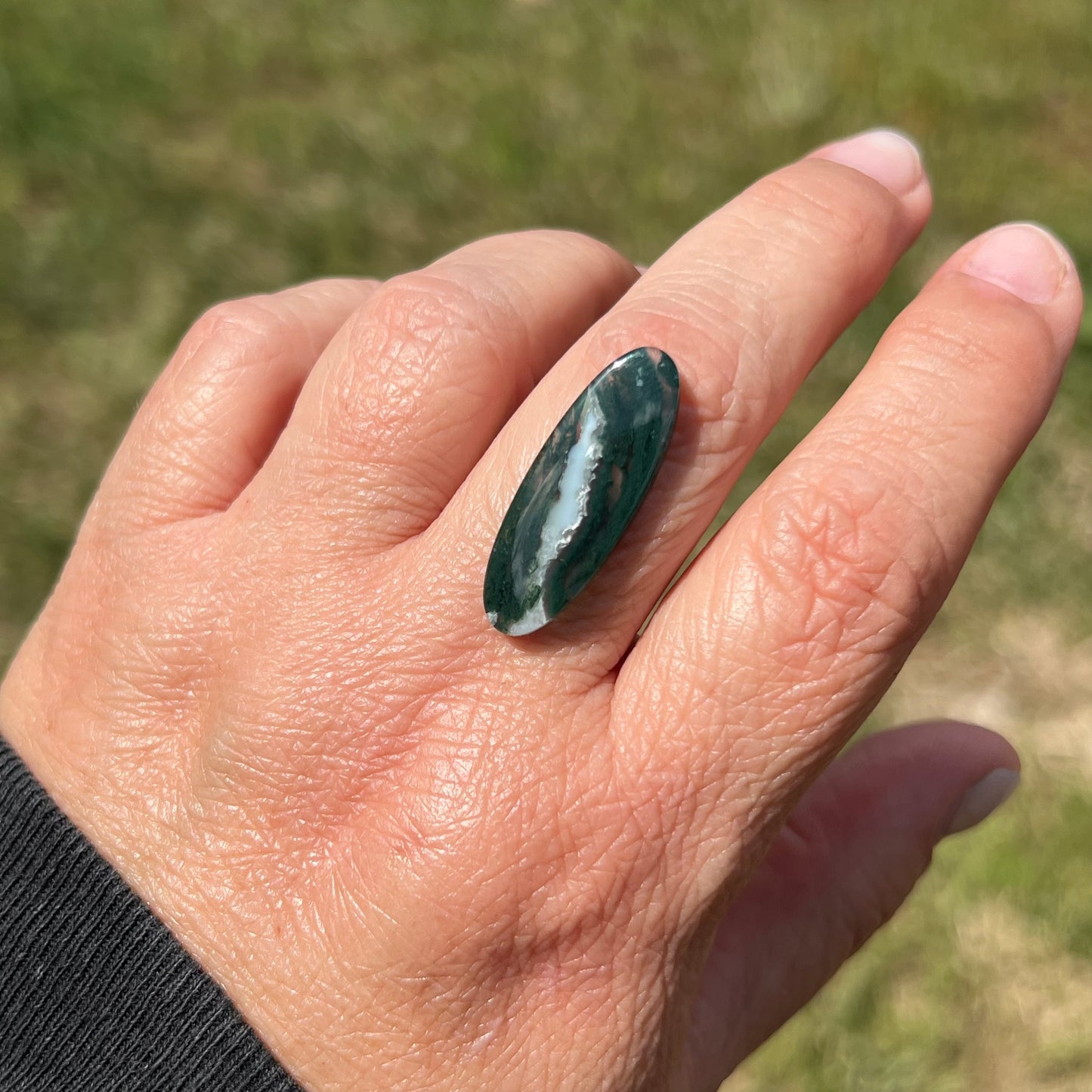 Moss Agate Tablet, 9.21 cts