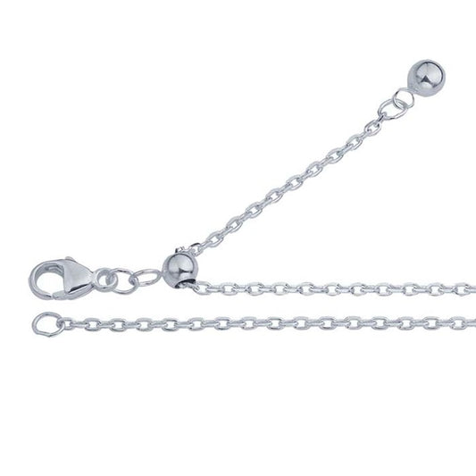 Sterling Silver Cable Chain, Adjustable