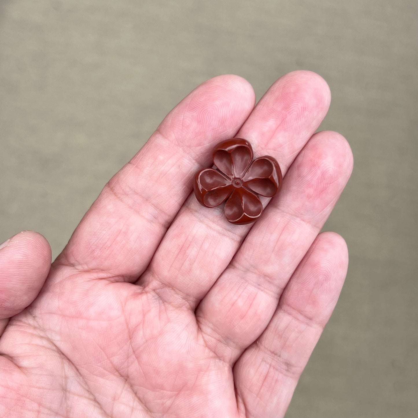 Red Jasper Flower Carving, 8.75 cts.