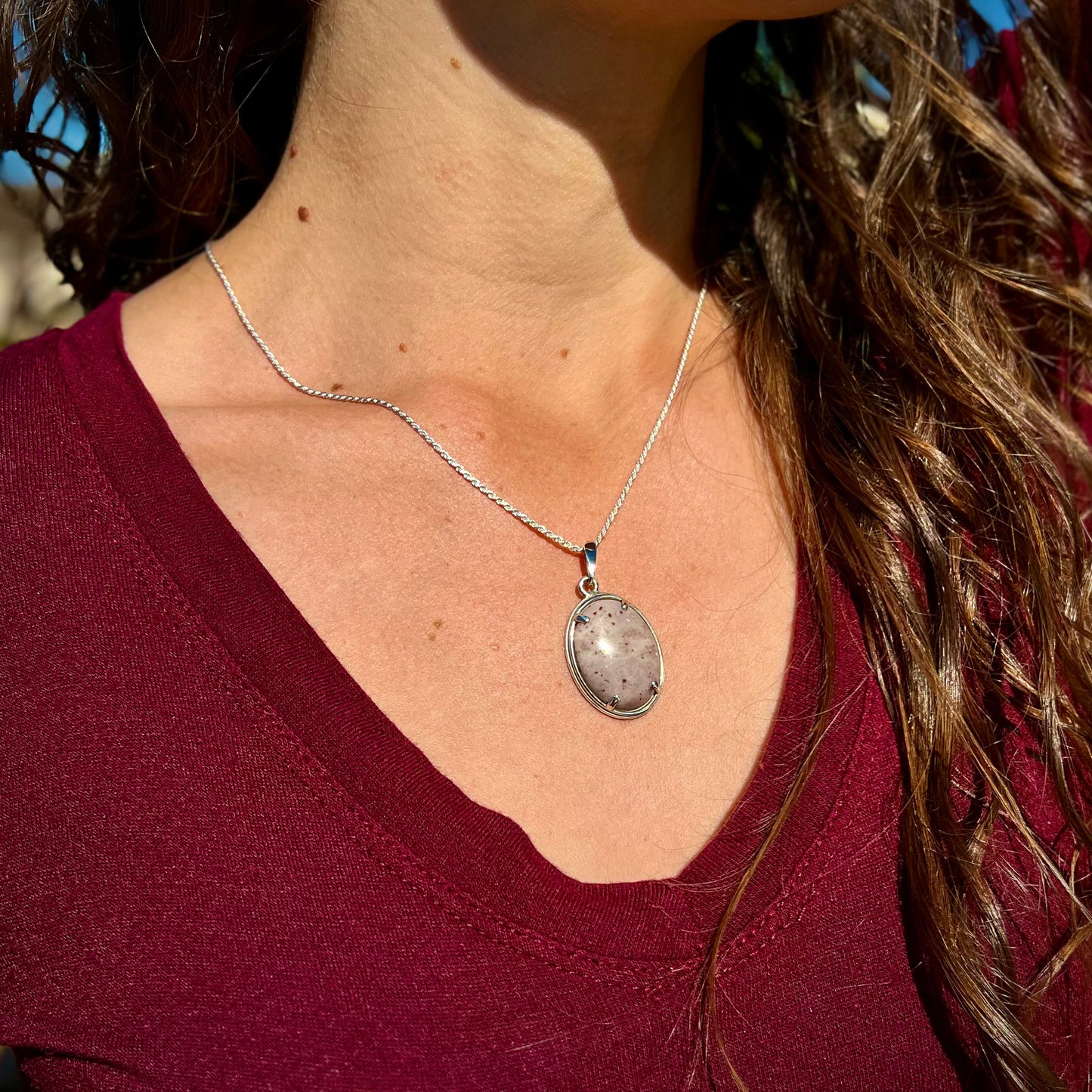 Red Freckle Dolomite Pendant