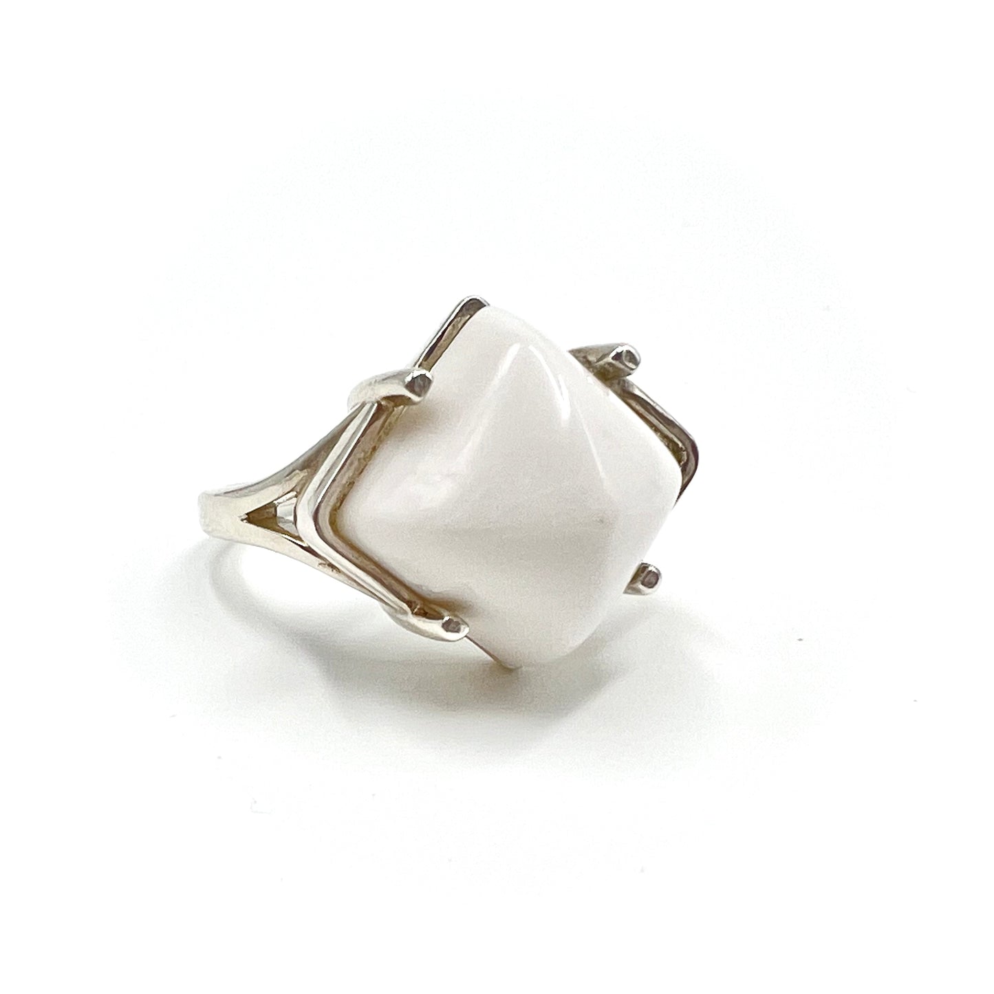 White Agate Sugarloaf Ring ✧ Made-to-Order
