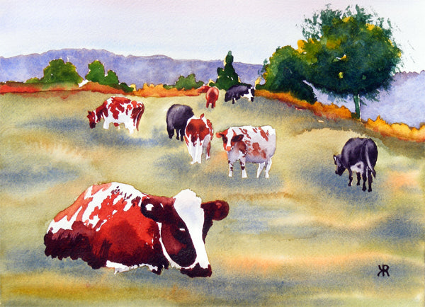 Cows in Pasture ◦ 12" x 9"