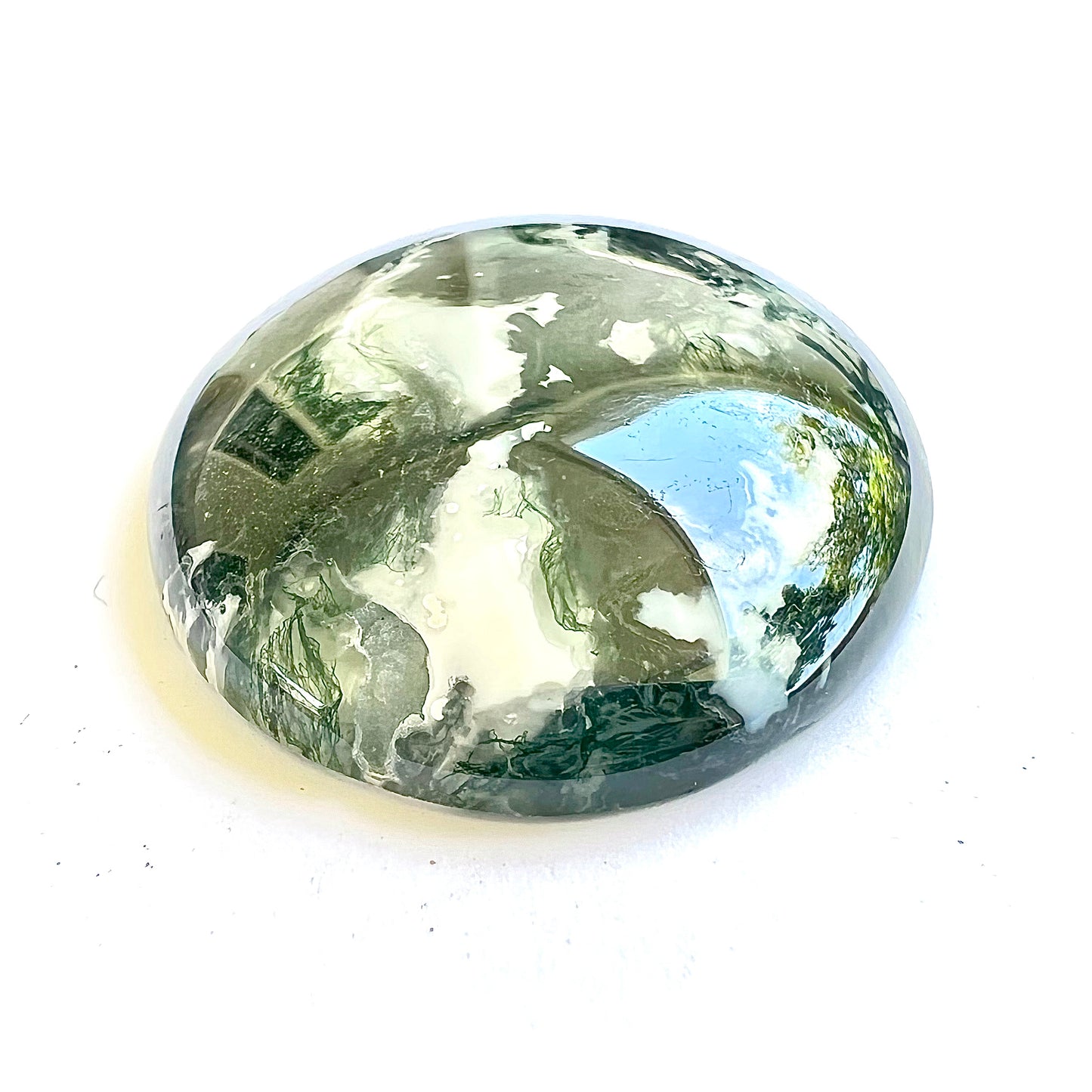 Moss Agate Oval Cabochon, 126.30 cts